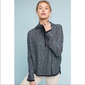 Anthropologie Saturday Sunday Gray Weekender Knit Quarter Zip Pullover Small